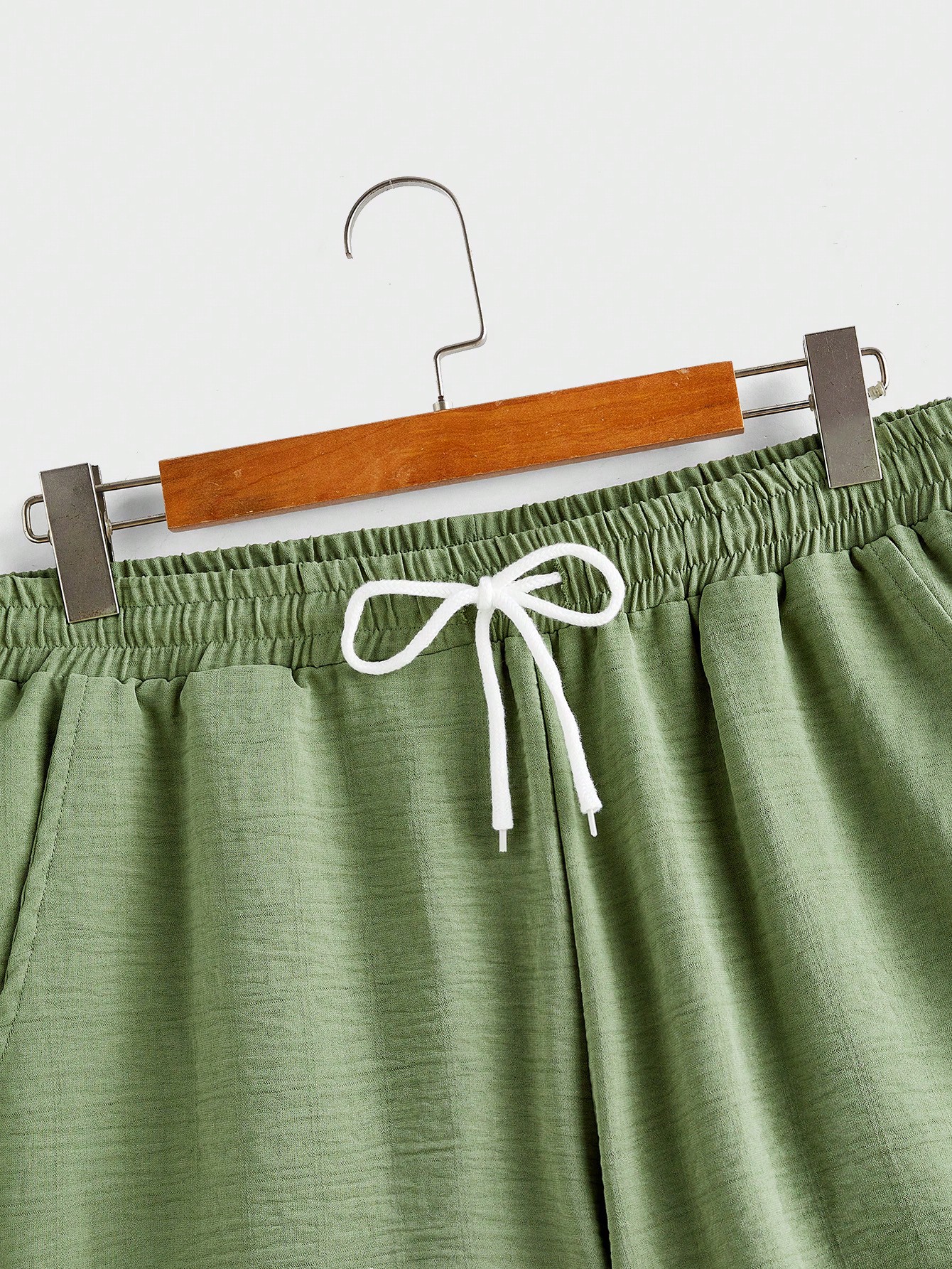 Manfinity KASUA Men??s Solid Color Minimalistic Long Sleeve Shirt And Shorts Set, Casual Wear - Image 3