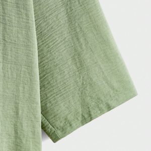 Manfinity KASUA Men??s Solid Color Minimalistic Long Sleeve Shirt And Shorts Set, Casual Wear - Image 4