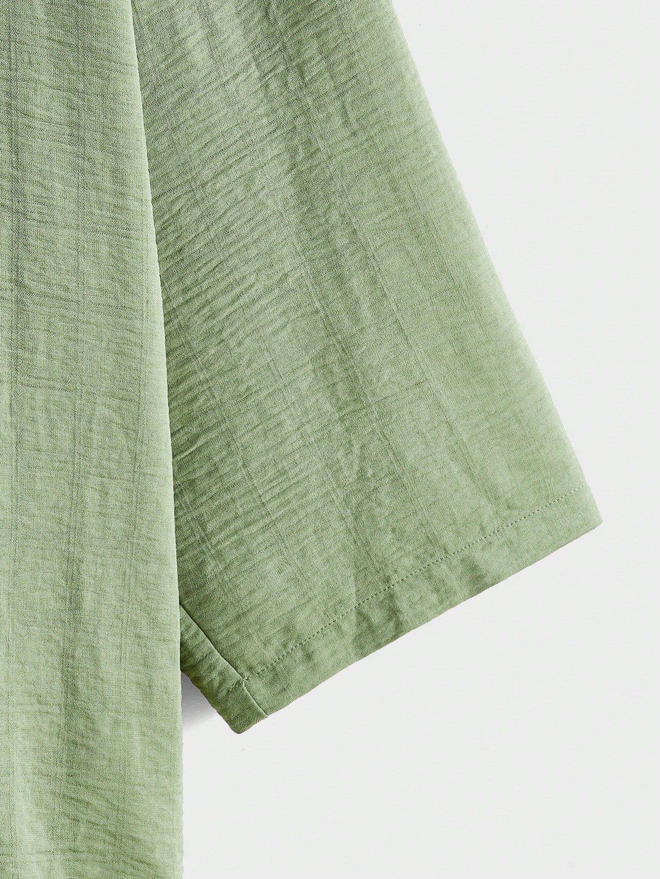 Manfinity KASUA Men??s Solid Color Minimalistic Long Sleeve Shirt And Shorts Set, Casual Wear - Image 4