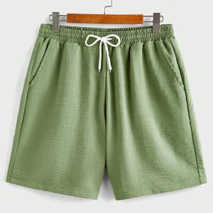 Manfinity KASUA Men??s Solid Color Minimalistic Long Sleeve Shirt And Shorts Set, Casual Wear - Image 5