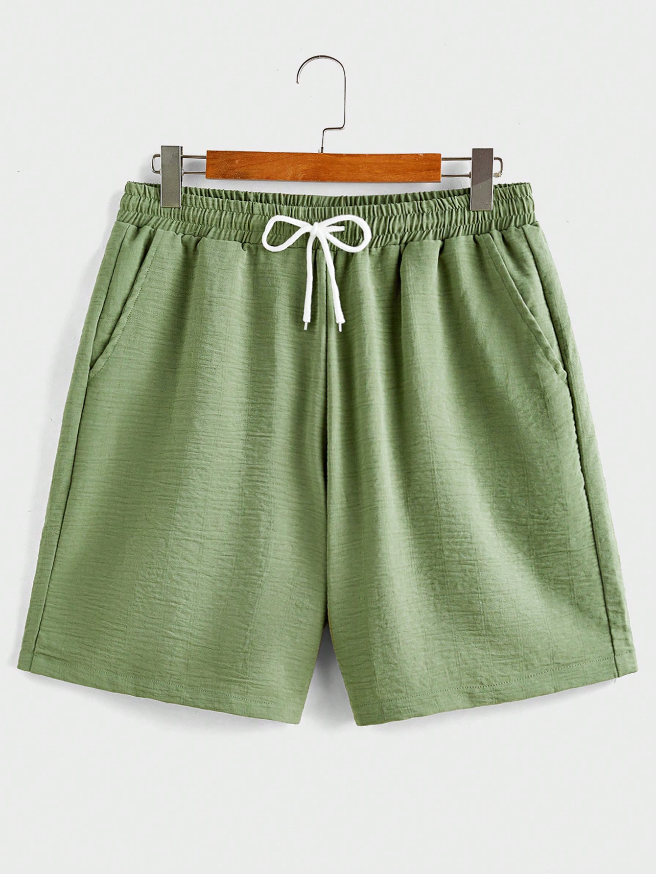 Manfinity KASUA Men??s Solid Color Minimalistic Long Sleeve Shirt And Shorts Set, Casual Wear - Image 5