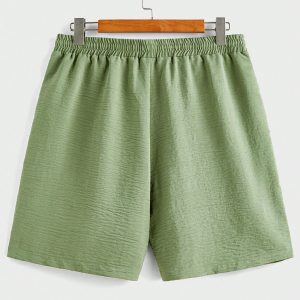 Manfinity KASUA Men??s Solid Color Minimalistic Long Sleeve Shirt And Shorts Set, Casual Wear - Image 7