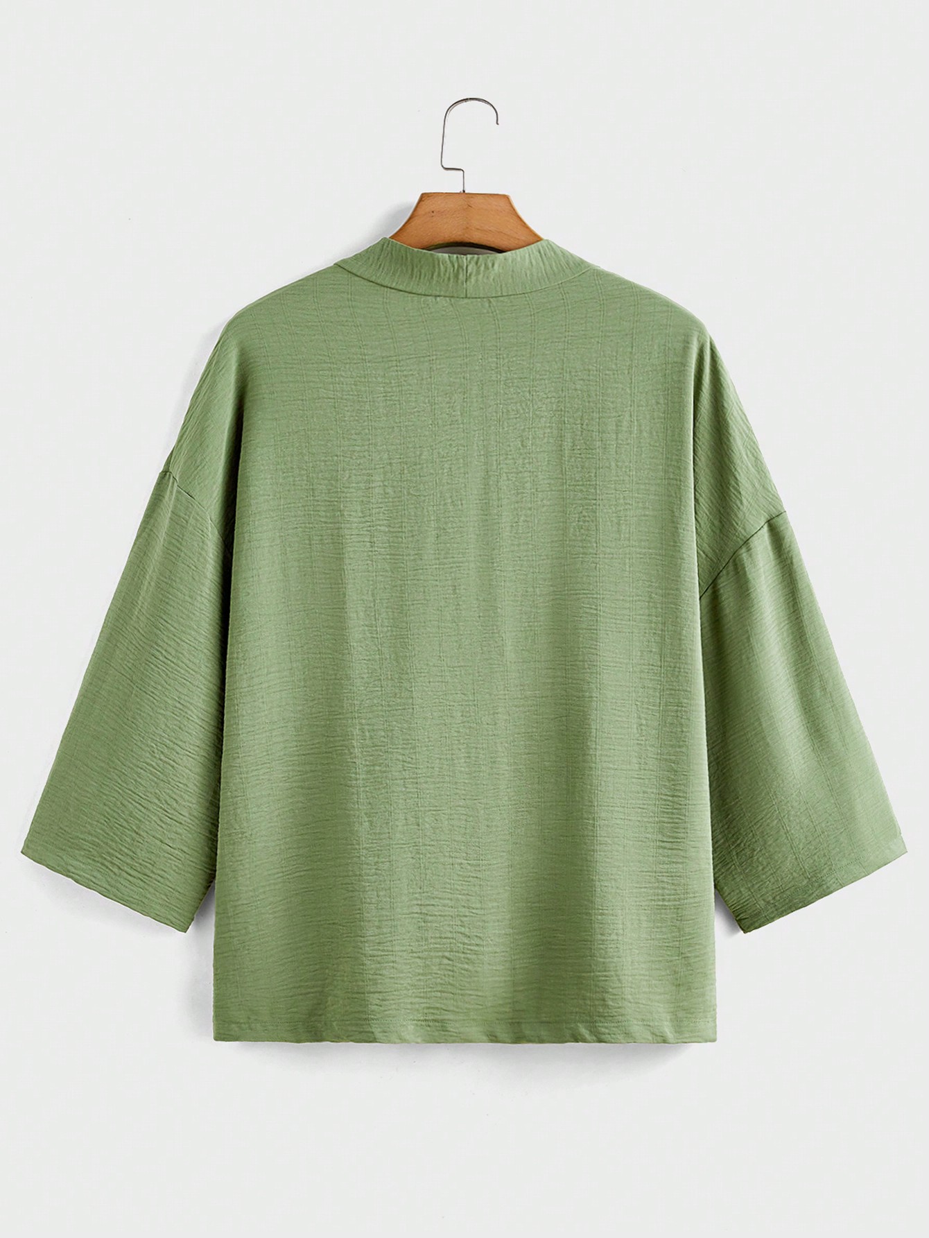 Manfinity KASUA Men??s Solid Color Minimalistic Long Sleeve Shirt And Shorts Set, Casual Wear - Image 8