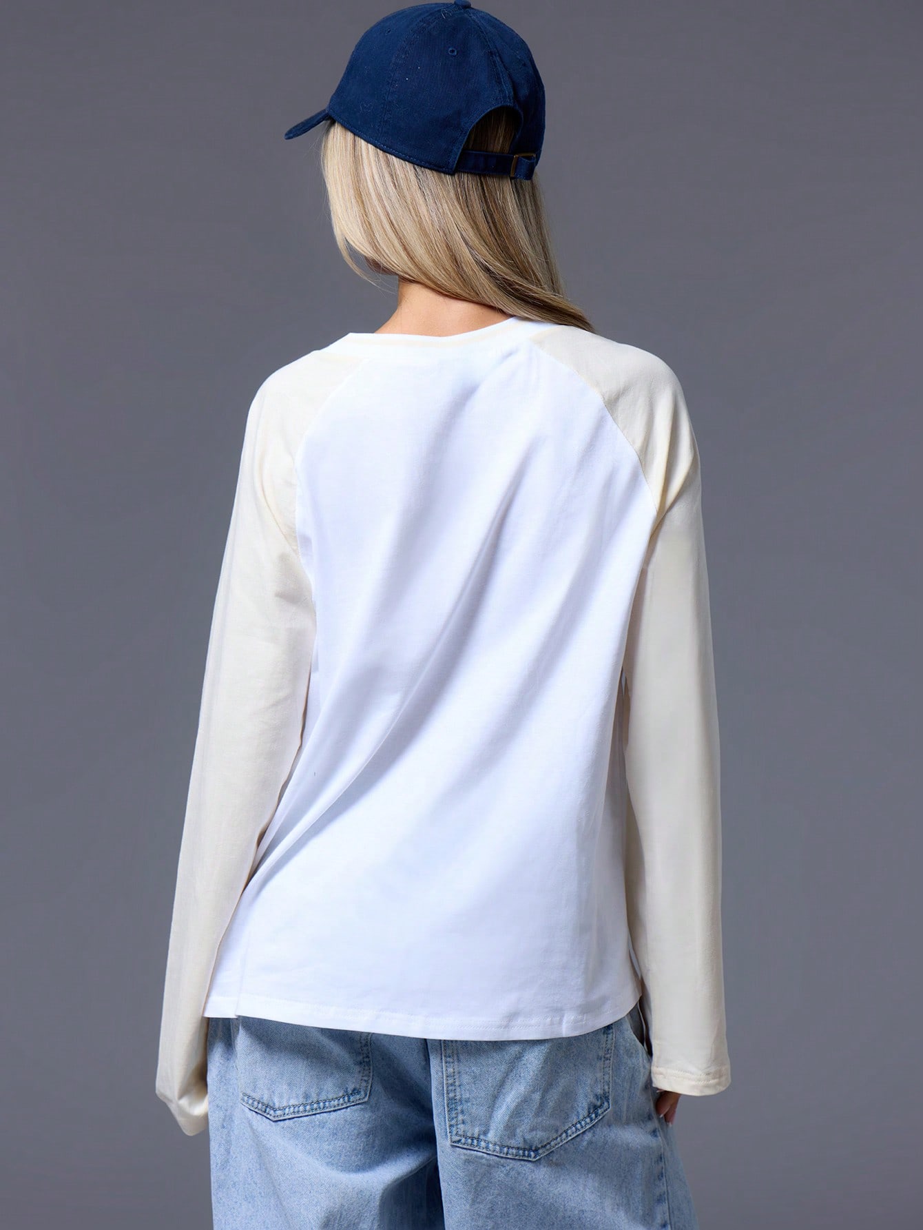 MUSERA V Neck Varsity Long Sleeve Top - Image 3