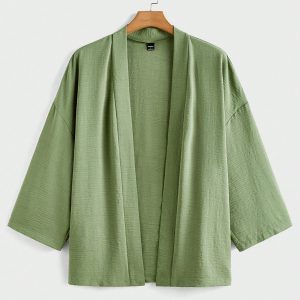 Manfinity KASUA Men??s Solid Color Minimalistic Long Sleeve Shirt And Shorts Set, Casual Wear - Image 9