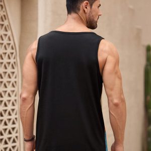 Manfinity KASUA Men??s Summer V-Neck Loose Casual Striped Tank Top - Image 2