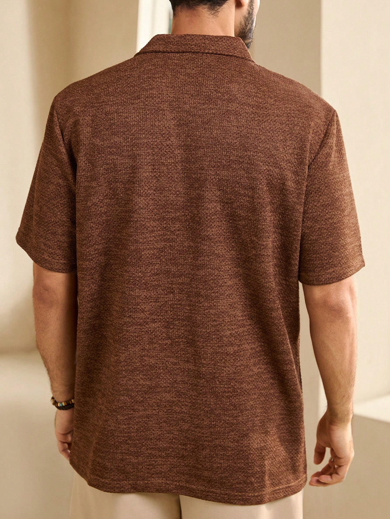 Manfinity KASUA Men??s Summer Solid Color Short Sleeve Casual Polo Shirt For Commuting - Image 2