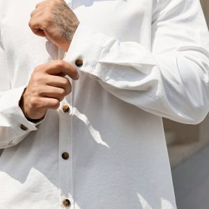 Manfinity KASUA Men??s Solid Color Button-Up Shirt And Pants Suit, Minimalist - Image 3