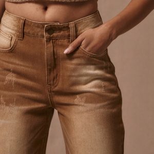 MUSERA Distressed Straight Leg Fit Jeans - Image 5