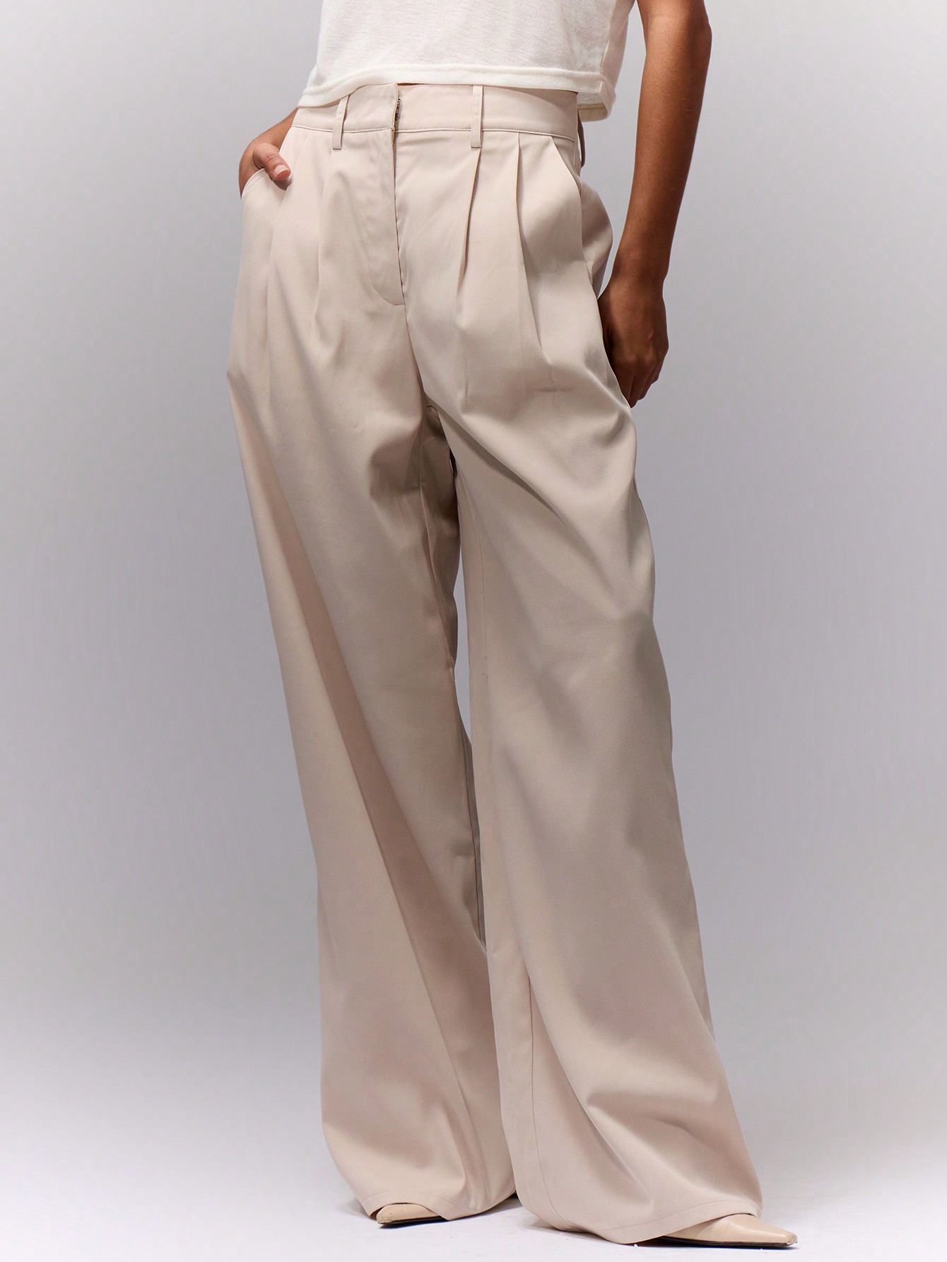 MUSERA Business,Fall Clothes,Teacher Outfit,Work High Waist Double Pleated Trousers - Image 3