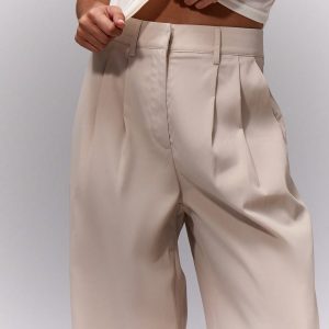 MUSERA Business,Fall Clothes,Teacher Outfit,Work High Waist Double Pleated Trousers - Image 5