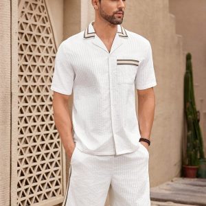 Manfinity KASUA Men??s Short Sleeve Shirt And Shorts Set - Image 1