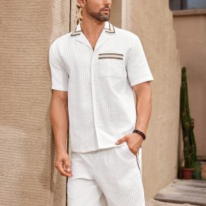 Manfinity KASUA Men??s Short Sleeve Shirt And Shorts Set - Image 4