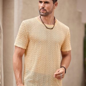 Manfinity KASUA Men??s Solid Color Crew Neck Casual Short Sleeve T-Shirt - Image 1