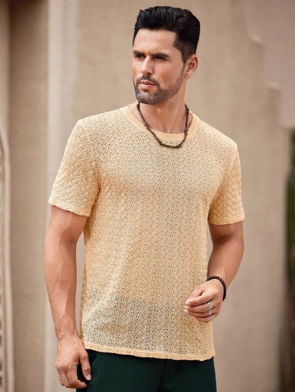 Manfinity KASUA Men??s Solid Color Crew Neck Casual Short Sleeve T-Shirt