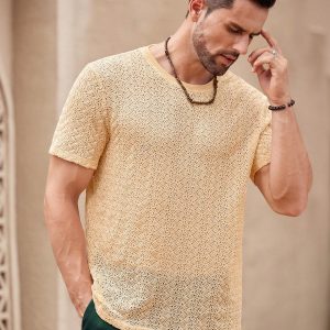 Manfinity KASUA Men??s Solid Color Crew Neck Casual Short Sleeve T-Shirt - Image 5