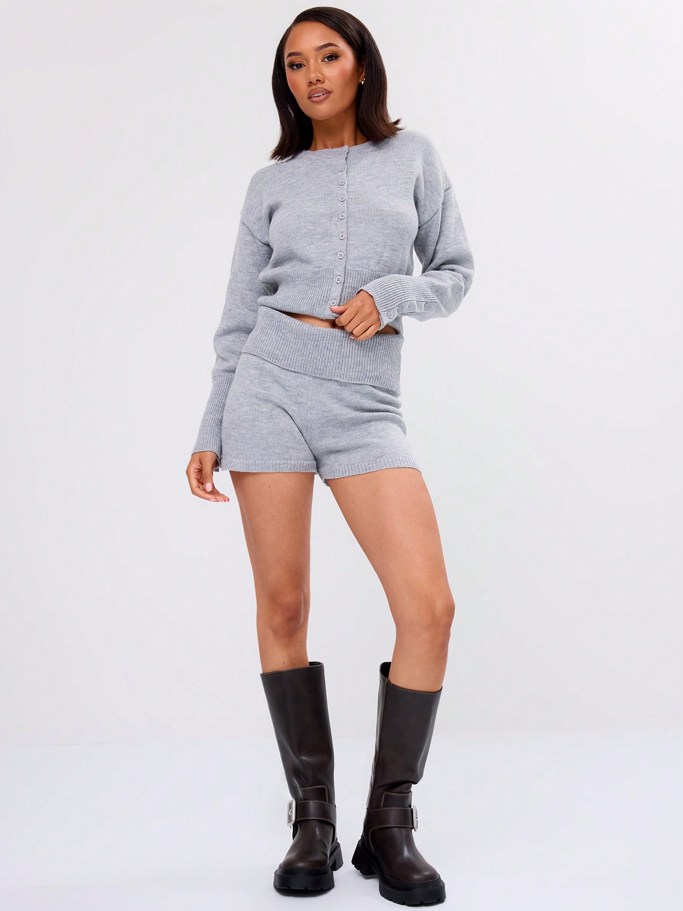 MUSERA Fall Clothes Knitted Foldover Waistband Hot-Pants - Image 1