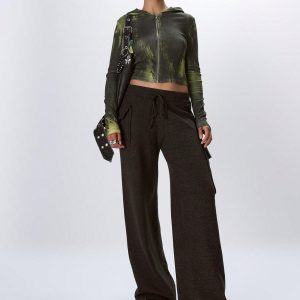 MUSERA Hooded Textured Zip Up Jacket