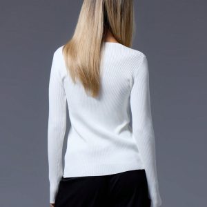 MUSERA Cutout Tie Front Long Sleeve Sweater - Image 3