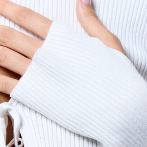 MUSERA Cutout Tie Front Long Sleeve Sweater - Image 5