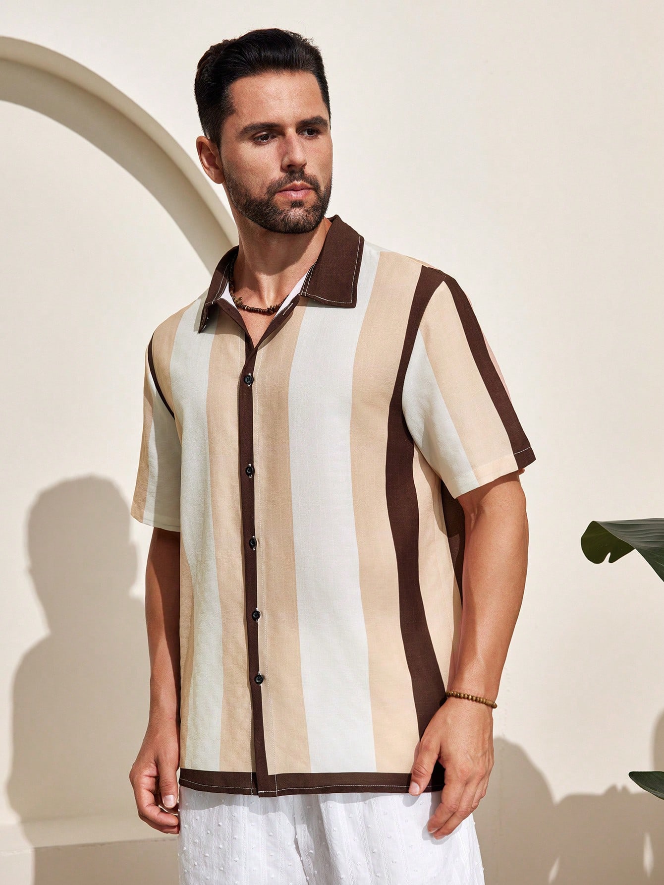 Manfinity KASUA Men??s Color Block Printed Short Sleeve Knit Shirt - Image 1
