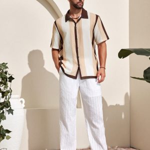 Manfinity KASUA Men??s Color Block Printed Short Sleeve Knit Shirt - Image 5