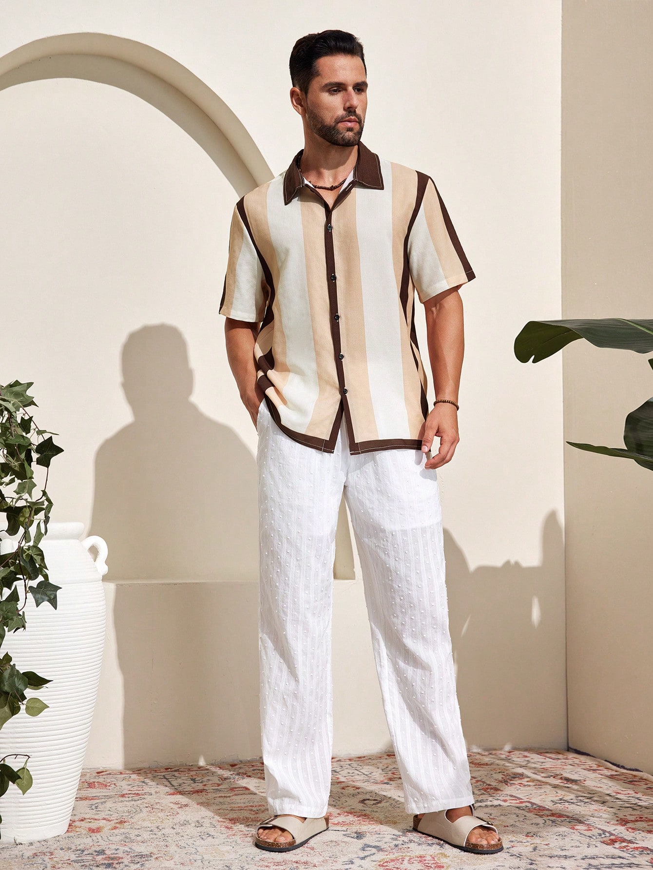 Manfinity KASUA Men??s Color Block Printed Short Sleeve Knit Shirt - Image 5