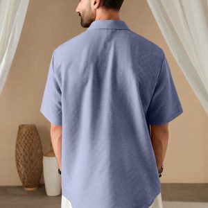 Manfinity KASUA Men??s Summer Geometric Printed Short Sleeve Casual Shirt - Image 2