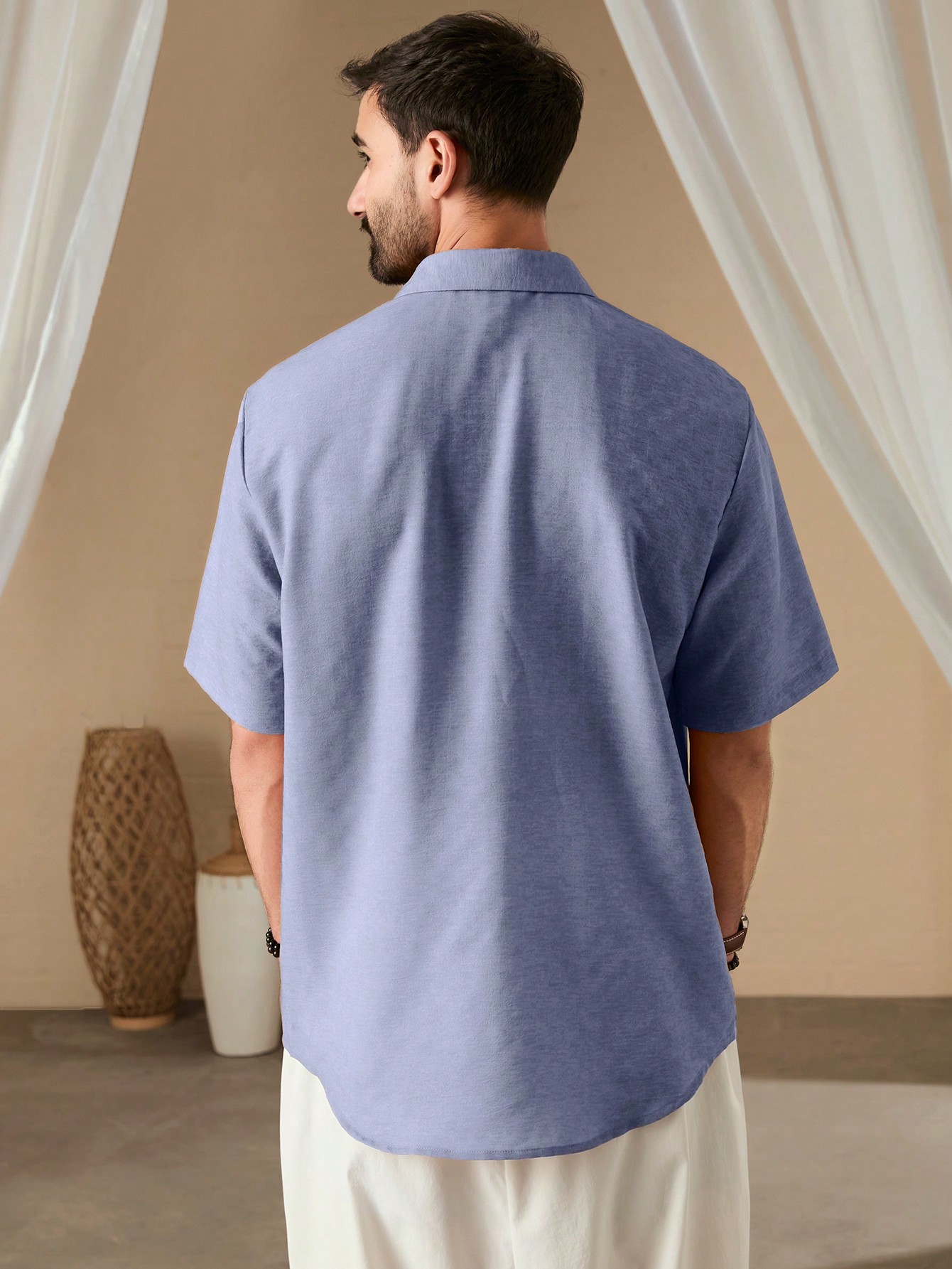 Manfinity KASUA Men??s Summer Geometric Printed Short Sleeve Casual Shirt - Image 2