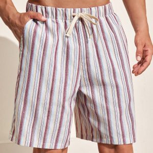 Manfinity KASUA Men??s Cotton Striped Breathable And Comfortable Shorts